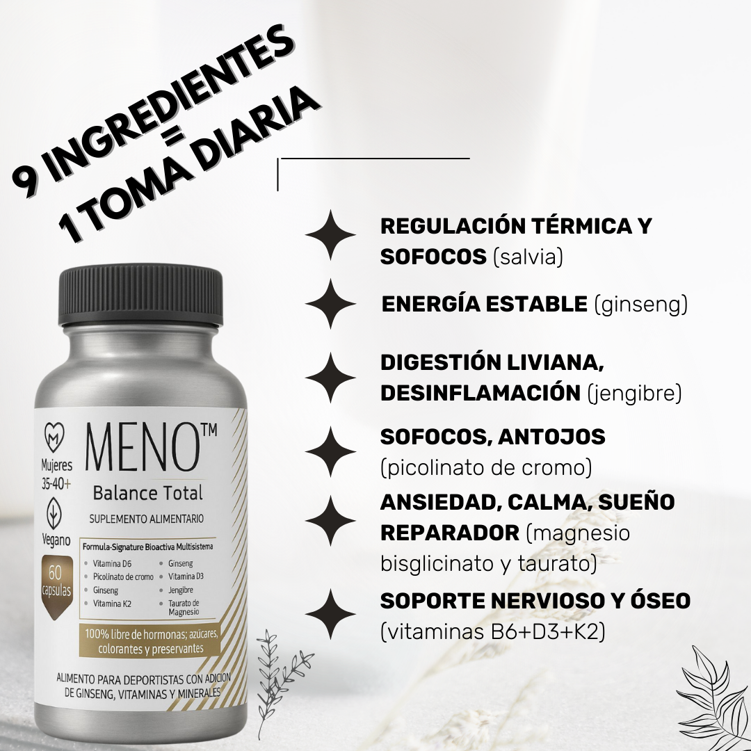 ¡ Lleva 3 MESES de Meno™ balance total y PAGA 2 ! + (1 regalo sorpresa)